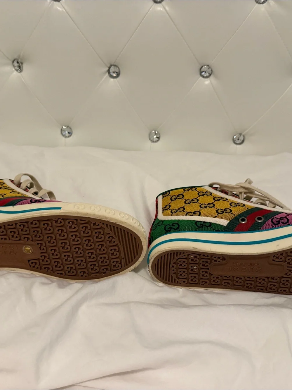 Gucci Kids Multicolor High-Top Logo Canvas Sneakers
